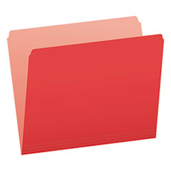 Pendaflex® Colored File Folders, Straight Tabs, Letter Size, Red/Light Red, 100/Box