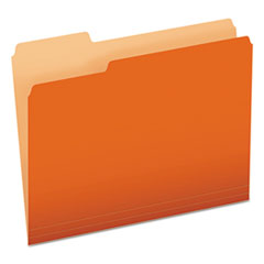 Pendaflex® Colored File Folders, 1/3-Cut Tabs: Assorted, Letter Size, Orange/Light Orange, 100/Box