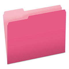 Pendaflex® Colored File Folders, 1/3-Cut Tabs: Assorted, Letter Size, Pink/Light Pink, 100/Box