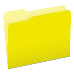 Pendaflex® Colored File Folders, 1/3-Cut Tabs: Assorted, Letter Size, Yellow/Light Yellow, 100/Box