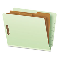 Pendaflex® End Tab Classification Folders, 2.5" Expansion, 2 Dividers, 6 Fasteners, Letter Size, Pale Green Exterior, 10/Box
