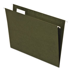 Earthwise by Pendaflex 100% Recycled Colored Hanging File Folders, Letter Size, 1/5-Cut Tabs, Green, 25/Box