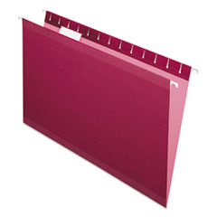 Pendaflex® Colored Reinforced Hanging Folders, Legal Size, 1/5-Cut Tabs, Burgundy, 25/Box