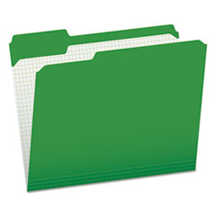 Pendaflex® Double-Ply Reinforced Top Tab Colored File Folders, 1/3-Cut Tabs: Assorted, Letter, 0.75" Expansion, Bright Green, 100/Box