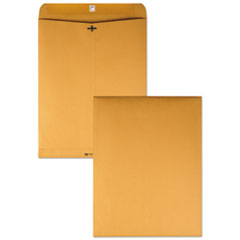 Quality Park™ Clasp Envelope, 28 lb Bond Weight Kraft, #110, Square Flap, Clasp/Gummed Closure, 12 x 15.5, Brown Kraft, 100/Box