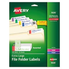 Avery® Extra-Large TrueBlock® File Folder Labels with Sure Feed® Technology