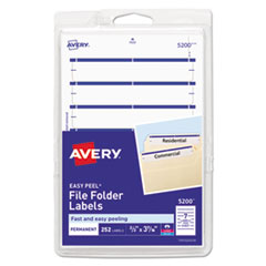 Avery® Printable 4" x 6" - Permanent File Folder Labels, 0.69 x 3.44, White, 7/Sheet, 36 Sheets/Pack, (5200)