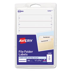 Avery® Printable 4" x 6" - Permanent File Folder Labels, 0.69 x 3.44, White, 7/Sheet, 36 Sheets/Pack, (5202)