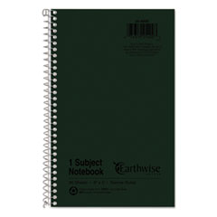 Oxford™ Earthwise by Oxford Recycled One-Subject Notebook, Narrow Rule, Green Cover, 8 x 5, 80 Sheets