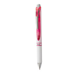 Pentel® EnerGel RTX Gel Pen, Retractable, Medium 0.7 mm, Pink Ink, White/Pink Barrel