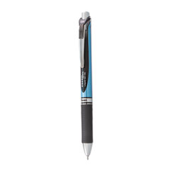 Pentel® EnerGel RTX Gel Pen, Retractable, Fine 0.5 mm Needle Tip, Black Ink, Silver/Black Barrel