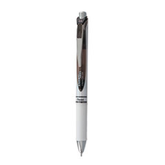 Pentel® EnerGel RTX Gel Pen, Retractable, Fine 0.5 mm Needle Tip, Black Ink, White/Black Barrel