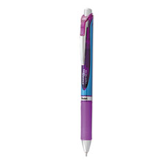 Pentel® EnerGel RTX Gel Pen, Retractable, Fine 0.5 mm Needle Tip, Violet Ink, Silver/Violet Barrel