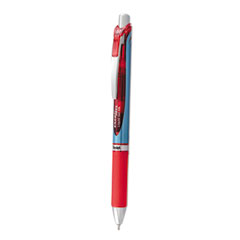 Pentel® EnerGel RTX Gel Pen, Retractable, Medium 0.7 mm Needle Tip, Red Ink, Red/Gray Barrel