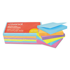 Universal® Self-Stick Note Pads, 3" x 3", Assorted Bright Colors, 100 Sheets/Pad, 12 Pads/Pack