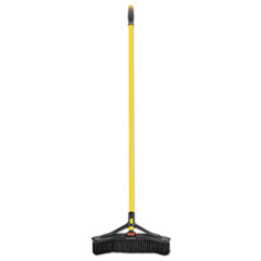 Rubbermaid® Commercial Maximizer Push-to-Center Broom, PVC Bristles,18 x 58.13, Steel Handle, Yellow/Black