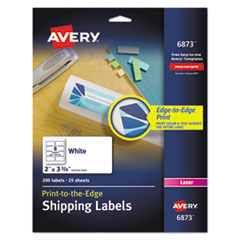 Avery® Vibrant Laser Color-Print Labels w/ Sure Feed, 2 x 3.75, White, 200/PK