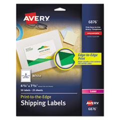 Vibrant Laser Color-Print Labels w/ Sure Feed, 4.75 x 7.75, White, 50/Pack