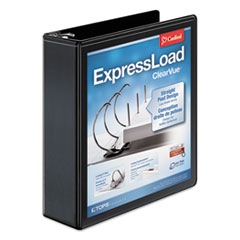 ExpressLoad ClearVue Locking D-Ring Binder, 3 Rings, 2" Capacity, 11 x 8.5, Black