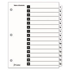 Cardinal® OneStep Printable Table of Contents and Dividers, 15-Tab, 1 to 15, 11 x 8.5, White, White Tabs, 1 Set