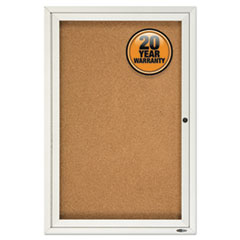 Quartet® Enclosed Indoor Cork Bulletin Board with One Hinged Door, 24 x 36, Natural Surface, Silver Aluminum Frame