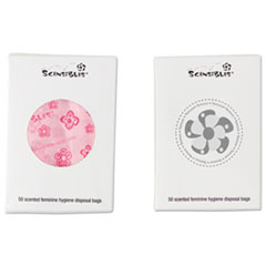 HOSPECO® Scensibles Personal Disposal Bags, 3.38" x 9.75", Pink, 50 Bags/Box, 24 Boxes/Carton