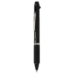 Pentel® EnerGel 2S Multi-Color Gel Pen/Pencil, Retractable, Medium 0.5 mm, Black/Red Ink, Black Barrel