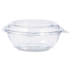 Dart® Tamper-Resistant, Tamper-Evident Bowls with Dome Lid, 8 oz, 5.5" Diameter x 2.1"h, Clear, Plastic, 240/Carton