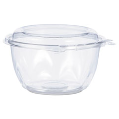 Dart® Tamper-Resistant, Tamper-Evident Bowls with Dome Lid, 16 oz, 5.5" Diameter x 3.1"h, Clear, Plastic, 240/Carton