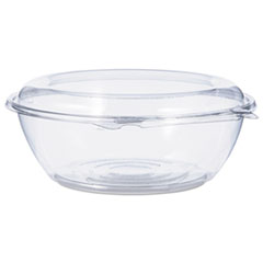Dart® Tamper-Resistant, Tamper-Evident Bowls with Dome Lid, 48 oz, 8.9" Diameter x 3.4"h, Clear, Plastic, 100/Carton
