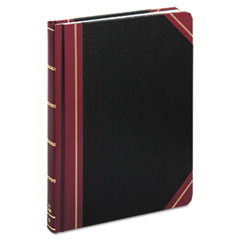 Boorum & Pease® Extra-Durable Bound Book, Single-Page Record-Rule Format, Black/Maroon/Gold Cover, 10.13 x 7.78 Sheets, 300 Sheets/Book