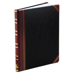 Boorum & Pease® Extra-Durable Bound Book, Single-Page Record-Rule Format, Black/Maroon/Gold Cover, 11.94 x 9.78 Sheets, 300 Sheets/Book
