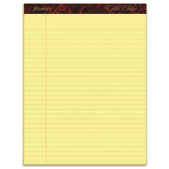 Ampad® Gold Fibre Quality Writing Pads, Wide/Legal Rule, 50 Canary-Yellow 8.5 x 11.75 Sheets, Dozen