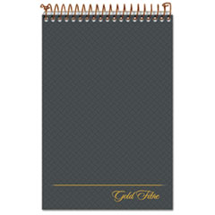Ampad® Gold Fibre Steno Pads, Gregg Rule, Designer Diamond Pattern Gray/Gold Cover, 100 White 6 x 9 Sheets