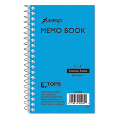 Ampad® Memo Books, Narrow Rule, Randomly Assorted Cover Color, (50) 5 x 3 Sheets