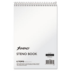 Ampad® Steno Pads, Gregg Rule, Tan Cover, 70 White 6 x 9 Sheets