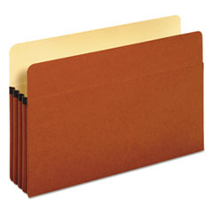 Pendaflex® Standard Expanding File Pockets, 3.5" Expansion, Legal Size, Red Fiber, 25/Box