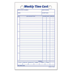 TOPS™ Weekly Employee Time Cards, One Side, 4.25 x 6.75, 100/Pack