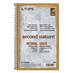 TOPS™ Second Nature Single Subject Wirebound Notebooks, Medium/College Rule, Light Blue Cover, 9.5 x 6, 80 Sheets