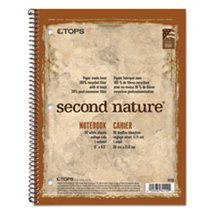 TOPS™ Second Nature Single Subject Wirebound Notebooks, Medium/College Rule, Randomly Assorted Cover Color, (80) 11 x 8.5 Sheets