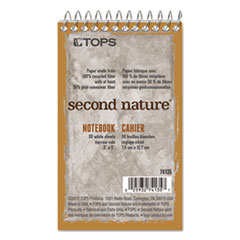 TOPS™ Second Nature Wirebound Notepads, Narrow Rule, Randomly Assorted Cover Colors, 50 White 3 x 5 Sheets
