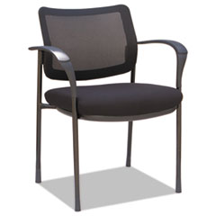 Alera® Alera IV Series Guest Chairs, Mesh Back, Fabric Seat, 25.19" x 23.62" x 32.28", Black, 2/Carton