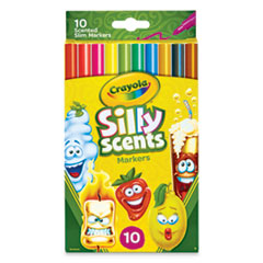 Crayola® Silly Scents Slim Washable Markers, Fine Bullet Tip, Assorted Colors, 10/Set