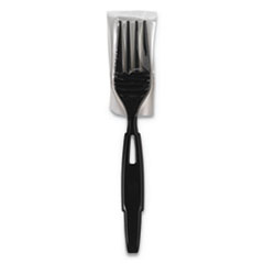 Dixie® SmartStock Wrapped Heavy-Weight Cutlery Refill, Fork, Black, 960/Carton