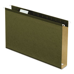 Pendaflex® Extra Capacity Reinforced Hanging File Folders with Box Bottom, 2" Capacity, Legal Size, 1/5-Cut Tabs, Green, 25/Box