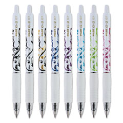 Pilot® G2 Fashion Premium Gel Pen, Retractable, Fine 0.7 mm, Five Assorted Ink and Barrel Colors, 5/Pack