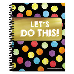Carson-Dellosa Education Teacher Planner, Weekly/Monthly, Two-Page Spread (Seven Classes), 10.88 x 8.38, Balloon Theme, Black Cover
