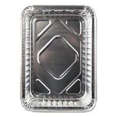 Durable Packaging Aluminum Closeable Containers, 1.5 lb Oblong, 8.69 x 6.13 x 1.56, Silver, 500/Carton
