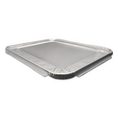Durable Packaging Aluminum Steam Table Lids, Fits Heavy Duty Half-Size Pan, 10.56 x 13 x 0.63, 100/Carton