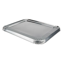 Durable Packaging Aluminum Steam Table Lids, Fits Rolled Edge Half-Size Pan, 10.56 x 13 x 0.63, 100/Carton